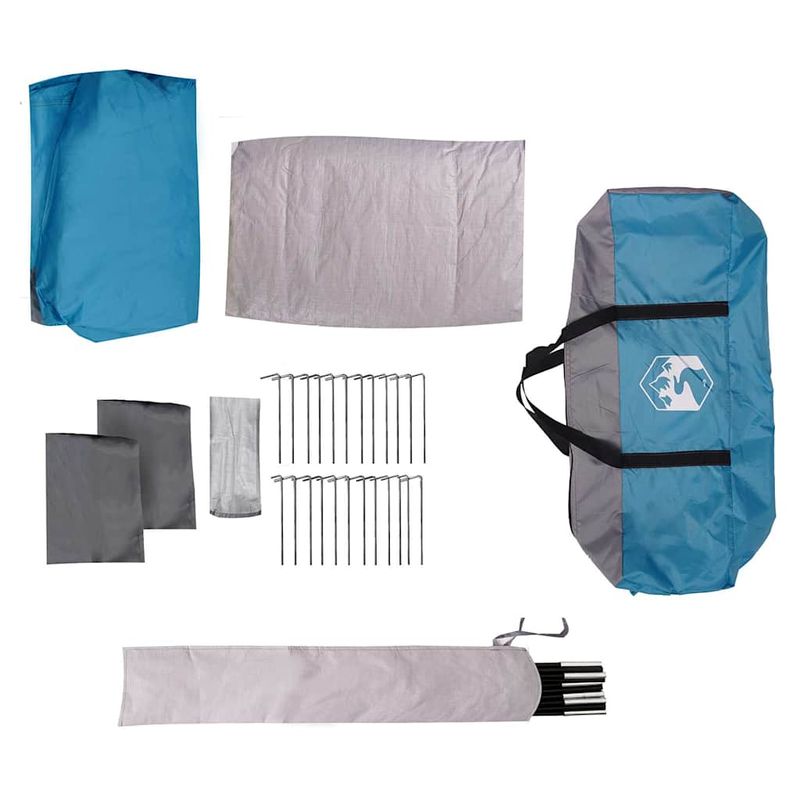 Sport si Outdoor - Camping - Corturi camping - Cort de familie cu dom veranda pentru 9 persoane, impermeabil, albastru - Infinity.ro