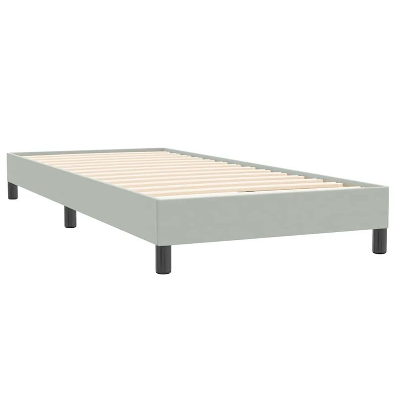 Casa si Gradina - Mobilier - Paturi si accesorii - Paturi - Pat cu arcuri fara saltea gri deschis 80x220 cm catifea - Infinity.ro