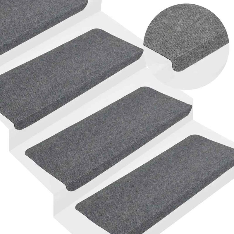 Casa si Gradina - Textile si covoare - Covoare - Covoare casa - Covorase scara autoadezive 30 buc Gri 65x24,5x3,5 cm - Infinity.ro