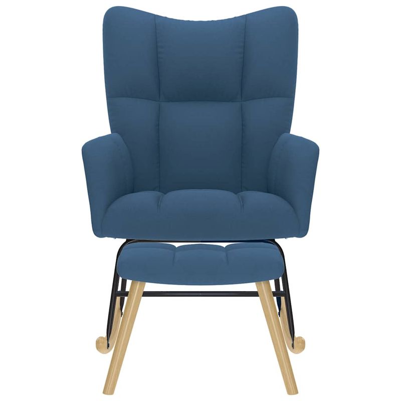 Casa si Gradina - Gradina si terasa - Balansoare si hamace - Balansoare - Scaun balansoar cu taburet, albastru, material textil, model cu scăunel pentru picioare - Infinity.ro