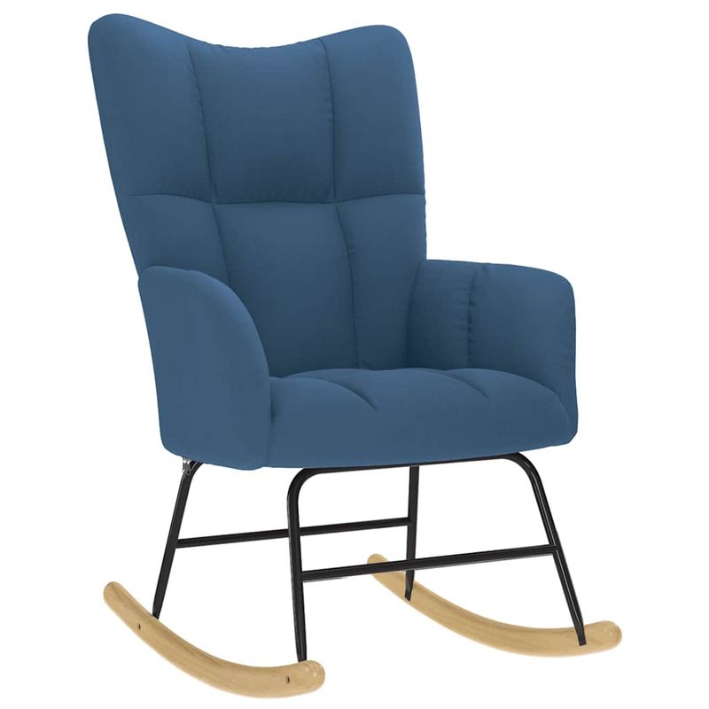 Casa si Gradina - Gradina si terasa - Balansoare si hamace - Balansoare - Scaun balansoar cu taburet, albastru, material textil, model cu scăunel pentru picioare - Infinity.ro