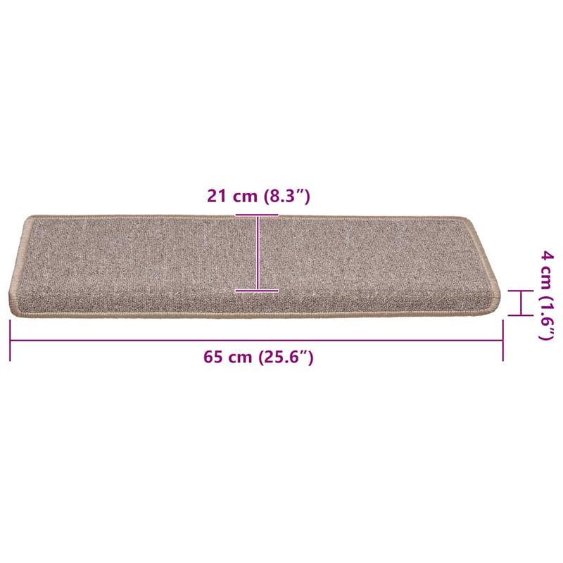 Casa si Gradina - Textile si covoare - Covoare - Covoare casa - Covorase scara 30 buc 65x21x4 cm maro deschis - Infinity.ro