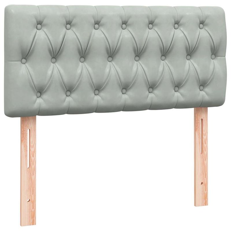 Casa si Gradina - Mobilier - Paturi si accesorii - Paturi - Pat box spring cu saltea, gri deschis, 90x220 cm, catifea - Infinity.ro