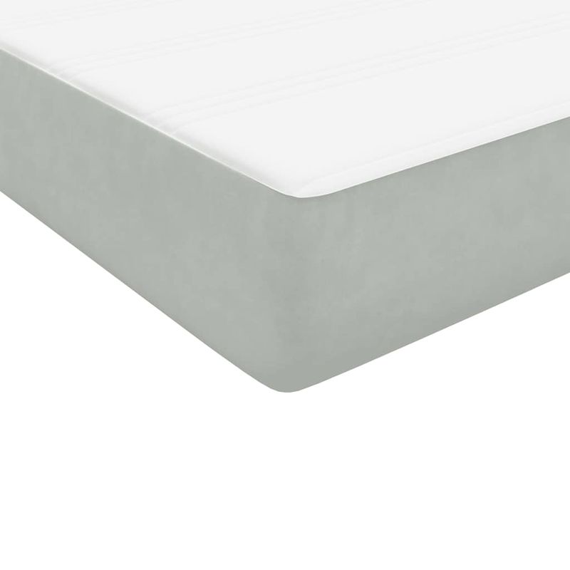 Casa si Gradina - Mobilier - Paturi si accesorii - Paturi - Pat box spring cu saltea, gri deschis, 90x220 cm, catifea - Infinity.ro