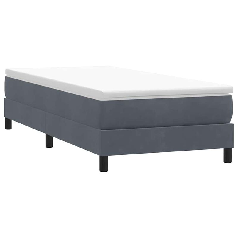Casa si Gradina - Mobilier - Paturi si accesorii - Paturi - Pat cu arcuri fara saltea Gri inchis 90x220 cm catifea - Infinity.ro
