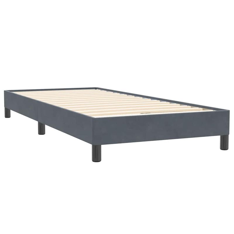 Casa si Gradina - Mobilier - Paturi si accesorii - Paturi - Pat cu arcuri fara saltea Gri inchis 90x220 cm catifea - Infinity.ro