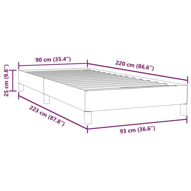 Casa si Gradina - Mobilier - Paturi si accesorii - Paturi - Pat cu arcuri fara saltea Gri inchis 90x220 cm catifea - Infinity.ro