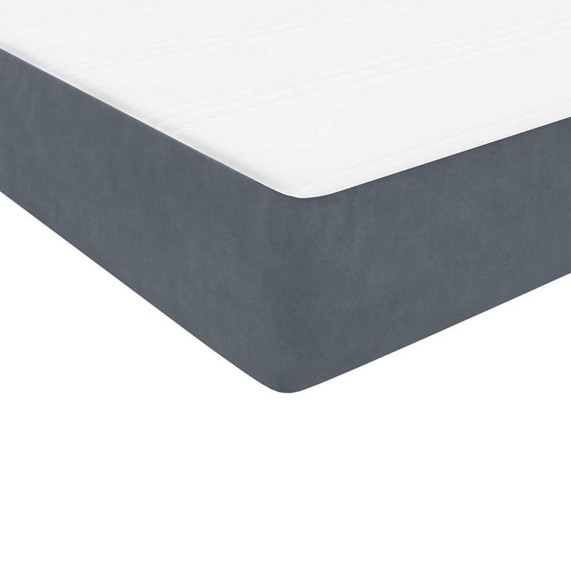 Casa si Gradina - Mobilier - Paturi si accesorii - Paturi - Pat box spring cu saltea, gri inchis, 180x210 cm, catifea - Infinity.ro