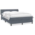 Casa si Gradina - Mobilier - Paturi si accesorii - Paturi - Pat box spring cu saltea, gri inchis, 140x220 cm, catifea - Infinity.ro