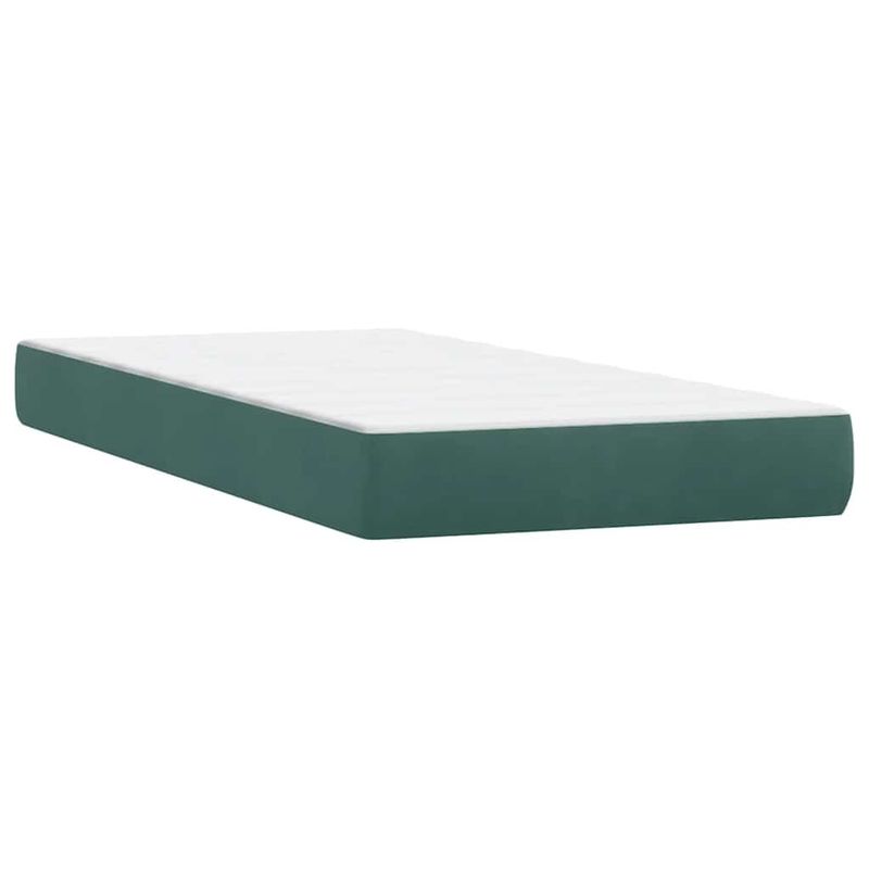 Casa si Gradina - Mobilier - Paturi si accesorii - Paturi - Pat box spring cu saltea, verde inchis, 180x220 cm, catifea - Infinity.ro
