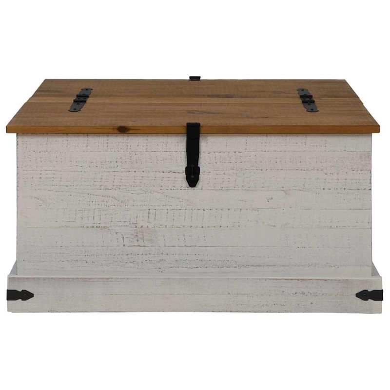 Casa si Gradina - Mobilier - Organizare si depozitare - Cutii depozitare - Cufa de depozitare HALDEN alb 91x91x47 cm lemn masiv de pin - Infinity.ro
