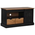 Casa si Gradina - Mobilier - Comode si corpuri - Comode - Dulap TV HALDEN cu usa glisanta negru 110x40x60 cm lemn masiv - Infinity.ro