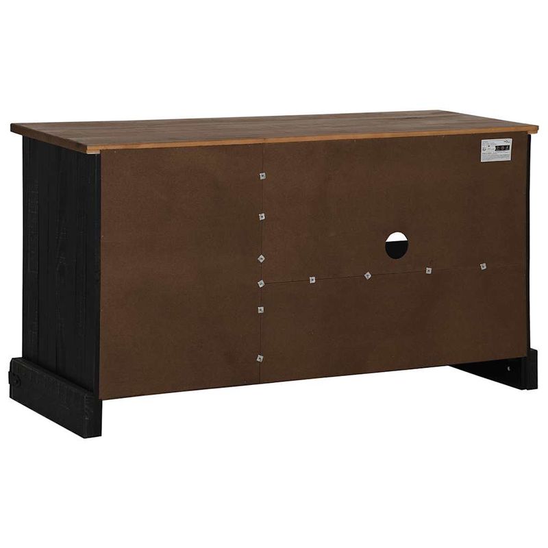 Casa si Gradina - Mobilier - Comode si corpuri - Comode - Dulap TV HALDEN cu usa glisanta negru 110x40x60 cm lemn masiv - Infinity.ro
