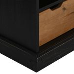 Casa si Gradina - Mobilier - Comode si corpuri - Comode - Dulap TV HALDEN cu usa glisanta negru 110x40x60 cm lemn masiv - Infinity.ro