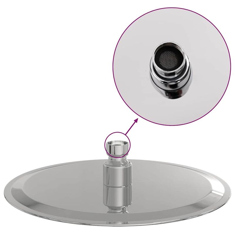 Casa si Gradina - Sanitare - Cazi si cabine de dus - Coloane si seturi de dus - Cap de dus cu ploaie din otel inoxidabil 304 rotund 20 cm - Infinity.ro