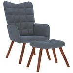 Casa si Gradina - Mobilier - Scaune si fotolii - Fotolii - Fotoliu de relaxare cu taburet, gri inchis, catifea - Infinity.ro