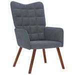 Casa si Gradina - Mobilier - Scaune si fotolii - Fotolii - Fotoliu de relaxare cu taburet, gri inchis, catifea - Infinity.ro