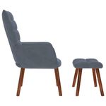 Casa si Gradina - Mobilier - Scaune si fotolii - Fotolii - Fotoliu de relaxare cu taburet, gri inchis, catifea - Infinity.ro