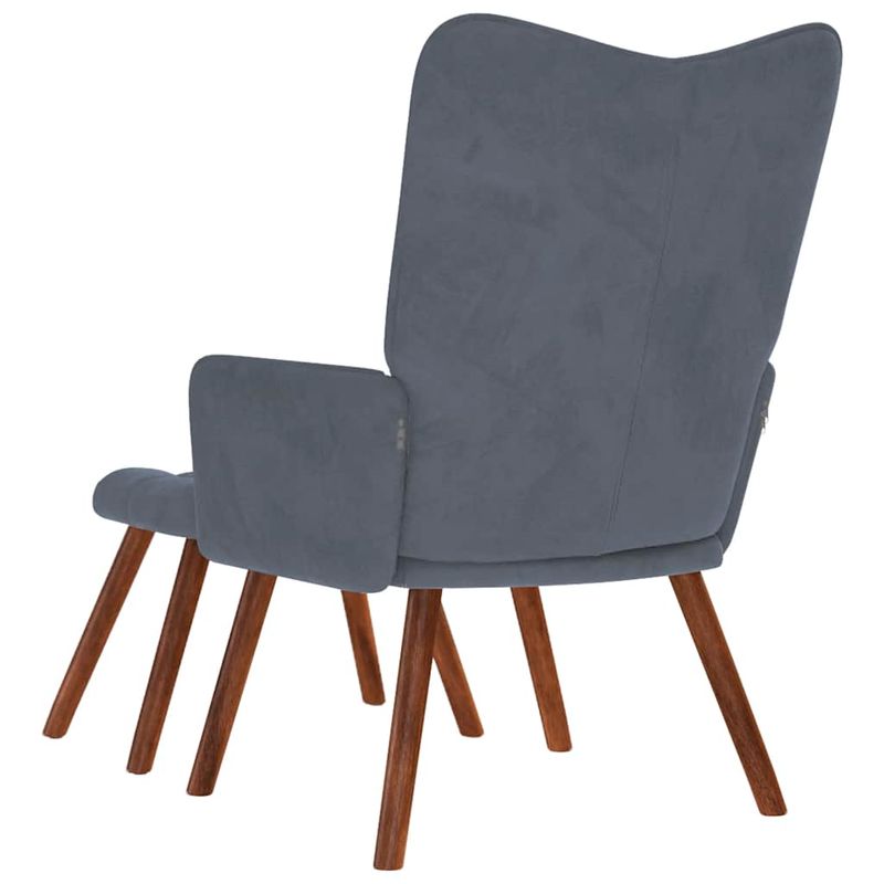 Casa si Gradina - Mobilier - Scaune si fotolii - Fotolii - Fotoliu de relaxare cu taburet, gri inchis, catifea - Infinity.ro