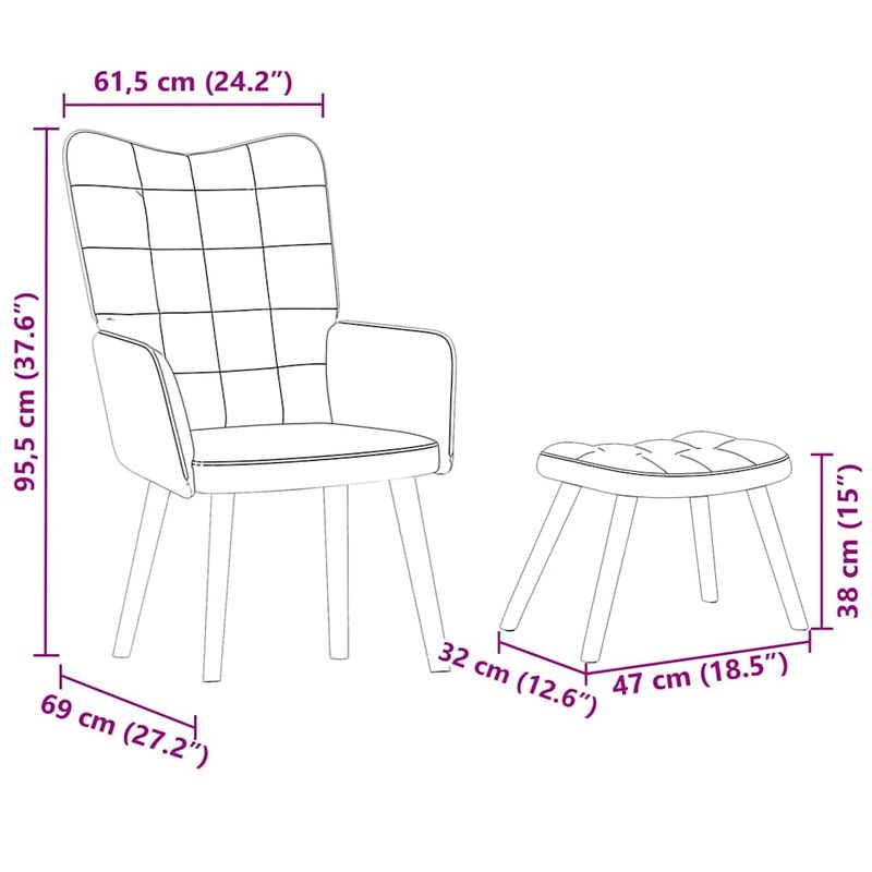 Casa si Gradina - Mobilier - Scaune si fotolii - Fotolii - Fotoliu de relaxare cu taburet, gri inchis, catifea - Infinity.ro