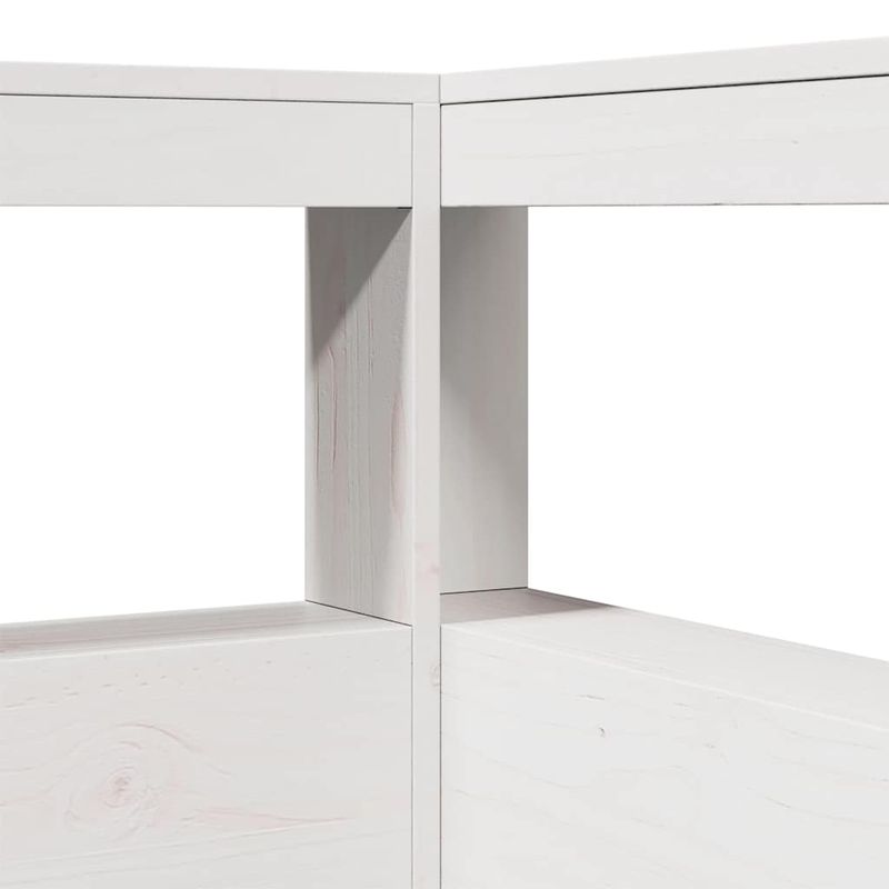 Casa si Gradina - Mobilier - Paturi si accesorii - Paturi - Pat cu biblioteca fara saltea, alb, 90x200 cm, lemn masiv pin - Infinity.ro