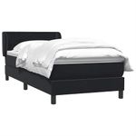 Casa si Gradina - Mobilier - Paturi si accesorii - Paturi - Pat box spring cu saltea, negru, 80x220 cm, catifea - Infinity.ro