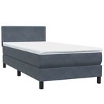 Casa si Gradina - Mobilier - Paturi si accesorii - Paturi - Pat box spring cu saltea, gri inchis, 90x220 cm, catifea - Infinity.ro
