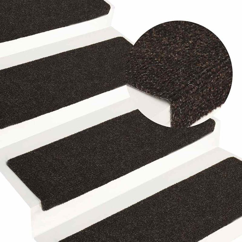 Casa si Gradina - Textile si covoare - Covoare - Covoare casa - Covorase scara autoadezive 30 buc Maro inchis 65x21x4 cm - Infinity.ro