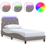 Casa si Gradina - Mobilier - Paturi si accesorii - Paturi - Cadru de pat cu LED fara saltea Taupe 90x190 cm Material - Infinity.ro
