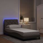 Casa si Gradina - Mobilier - Paturi si accesorii - Paturi - Cadru de pat cu LED fara saltea Taupe 90x190 cm Material - Infinity.ro
