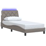 Casa si Gradina - Mobilier - Paturi si accesorii - Paturi - Cadru de pat cu LED fara saltea Taupe 90x190 cm Material - Infinity.ro