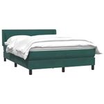 Casa si Gradina - Mobilier - Paturi si accesorii - Paturi - Pat box spring cu saltea, verde inchis, 160x220 cm, catifea - Infinity.ro