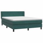 Casa si Gradina - Mobilier - Paturi si accesorii - Paturi - Pat box spring cu saltea, verde inchis, 160x220 cm, catifea - Infinity.ro