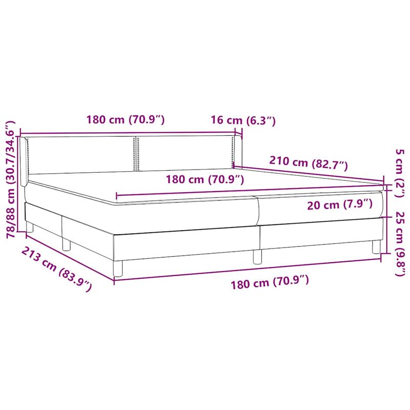 Casa si Gradina - Mobilier - Paturi si accesorii - Paturi - Pat box spring cu saltea, roz, 180x210 cm, catifea - Infinity.ro