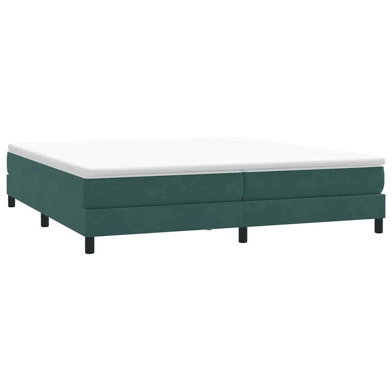 Casa si Gradina - Mobilier - Paturi si accesorii - Paturi - Pat cu arcuri fara saltea verde inchis 200x220 cm catifea - Infinity.ro