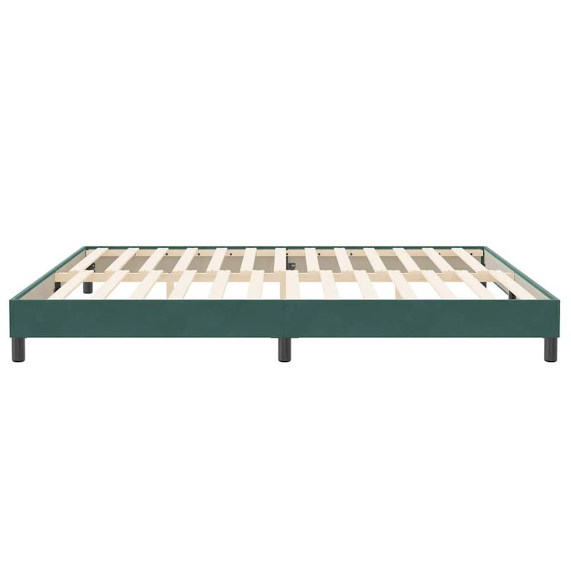 Casa si Gradina - Mobilier - Paturi si accesorii - Paturi - Pat cu arcuri fara saltea verde inchis 200x220 cm catifea - Infinity.ro