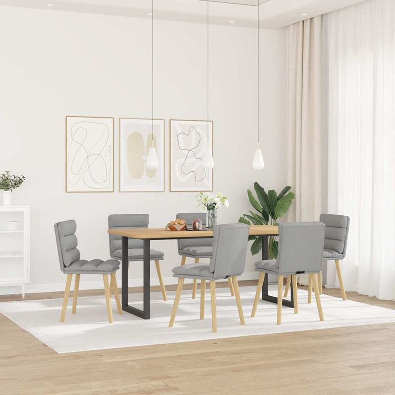 Casa si Gradina - Mobilier - Scaune si fotolii - Scaune - Scaune de sufragerie 6 buc tesatura gri nor - Infinity.ro