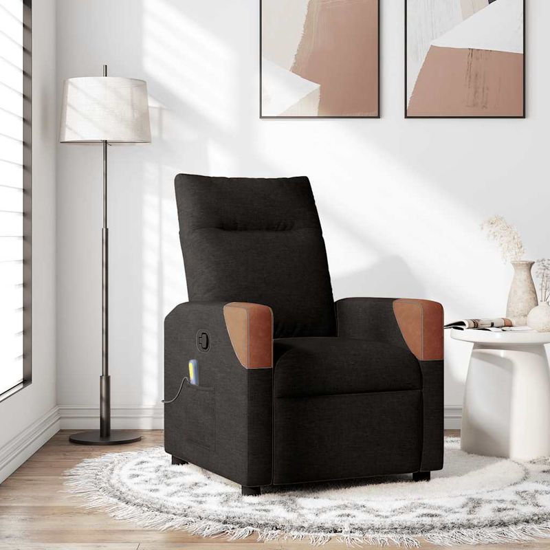 Ingrijire personala si Cosmetice - Sanatate si wellness - Articole wellness - Fotolii de masaj - Fotoliu de masaj rabatabil, negru, material textil - Infinity.ro