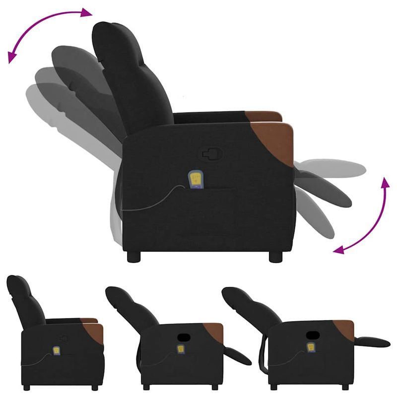 Ingrijire personala si Cosmetice - Sanatate si wellness - Articole wellness - Fotolii de masaj - Fotoliu de masaj rabatabil, negru, material textil - Infinity.ro