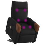 Ingrijire personala si Cosmetice - Sanatate si wellness - Articole wellness - Fotolii de masaj - Fotoliu rabatabil de masaj, cu ridicare, negru, material textil - Infinity.ro