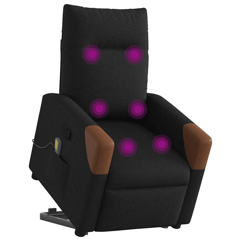 Ingrijire personala si Cosmetice - Sanatate si wellness - Articole wellness - Fotolii de masaj - Fotoliu rabatabil de masaj, cu ridicare, negru, material textil - Infinity.ro