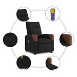 Ingrijire personala si Cosmetice - Sanatate si wellness - Articole wellness - Fotolii de masaj - Fotoliu rabatabil de masaj, cu ridicare, negru, material textil - Infinity.ro