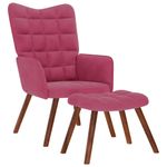 Casa si Gradina - Mobilier - Scaune si fotolii - Fotolii - Fotoliu de relaxare cu taburet, rosu vin, catifea - Infinity.ro