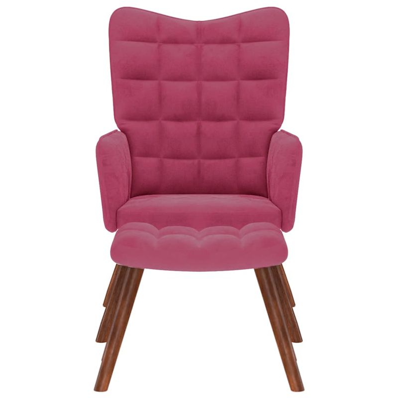 Casa si Gradina - Mobilier - Scaune si fotolii - Fotolii - Fotoliu de relaxare cu taburet, rosu vin, catifea - Infinity.ro