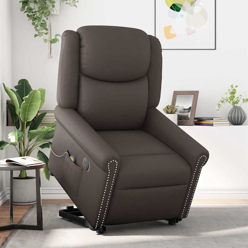 Ingrijire personala si Cosmetice - Sanatate si wellness - Articole wellness - Fotolii de masaj - Scaun electric de masaj in picioare maro stralucitor - Infinity.ro