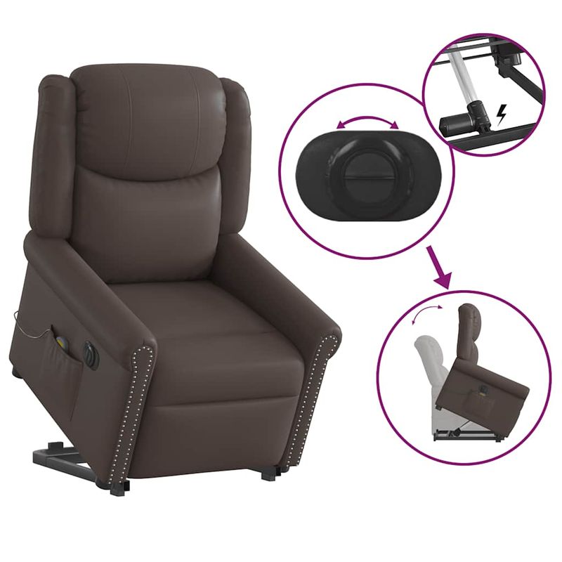 Ingrijire personala si Cosmetice - Sanatate si wellness - Articole wellness - Fotolii de masaj - Scaun electric de masaj in picioare maro stralucitor - Infinity.ro