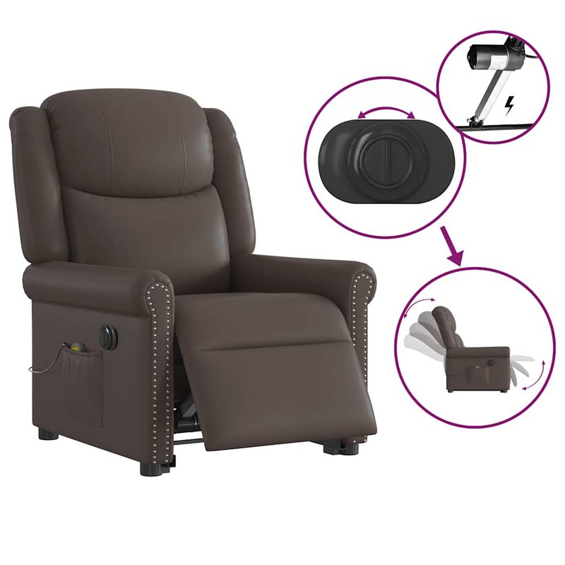 Ingrijire personala si Cosmetice - Sanatate si wellness - Articole wellness - Fotolii de masaj - Scaun electric de masaj in picioare maro stralucitor - Infinity.ro