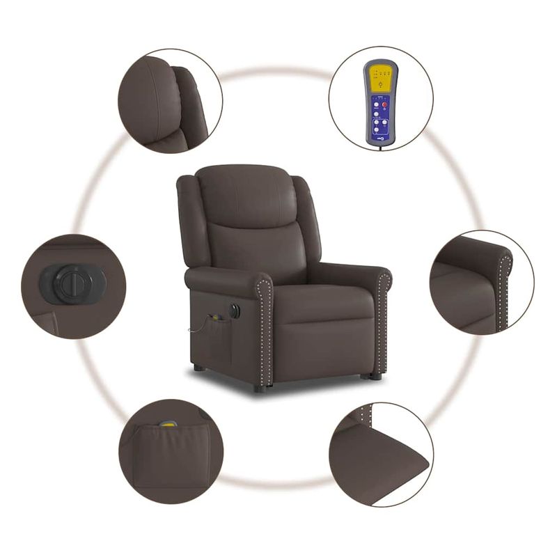 Ingrijire personala si Cosmetice - Sanatate si wellness - Articole wellness - Fotolii de masaj - Scaun electric de masaj in picioare maro stralucitor - Infinity.ro