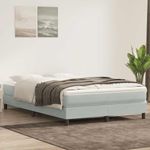 Casa si Gradina - Mobilier - Paturi si accesorii - Paturi - Pat cu arcuri fara saltea gri deschis 140x220 cm catifea - Infinity.ro