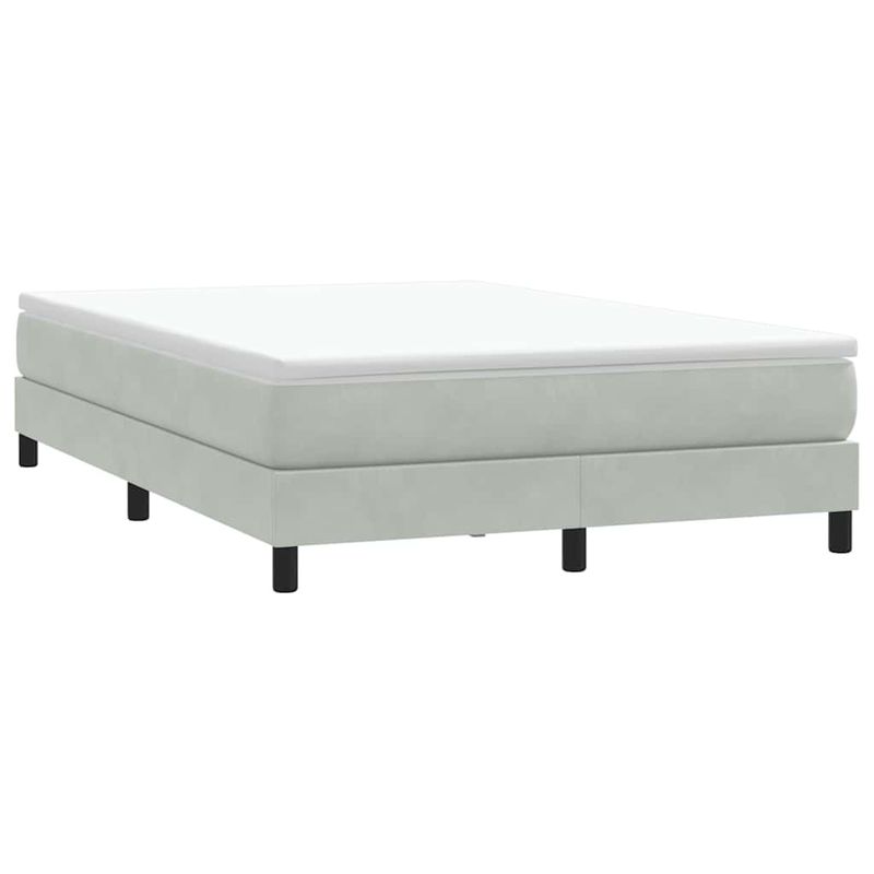 Casa si Gradina - Mobilier - Paturi si accesorii - Paturi - Pat cu arcuri fara saltea gri deschis 140x220 cm catifea - Infinity.ro